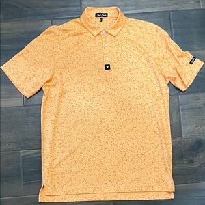 Bad Birdie Orange Speckled Short Sleeve Polo